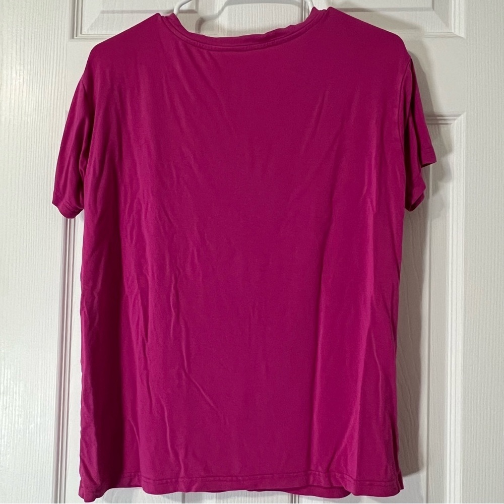 Kyte Baby Women’s Bamboo Relaxed Fit Hot Pink V-Neck Top Size XS - Picture 4 of 4